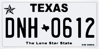 TX license plate DNH0612
