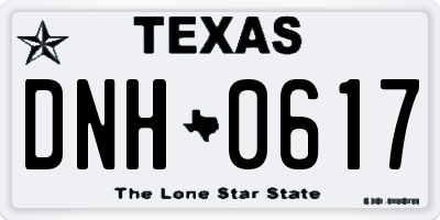 TX license plate DNH0617