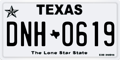 TX license plate DNH0619