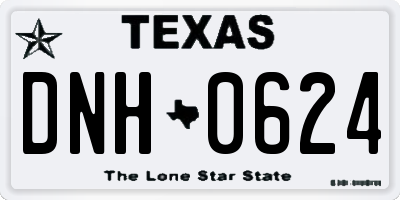 TX license plate DNH0624