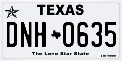TX license plate DNH0635