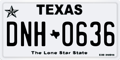 TX license plate DNH0636