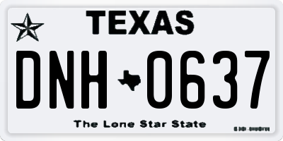 TX license plate DNH0637