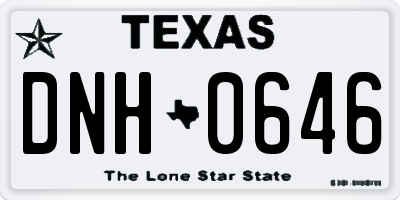 TX license plate DNH0646