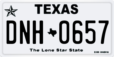 TX license plate DNH0657
