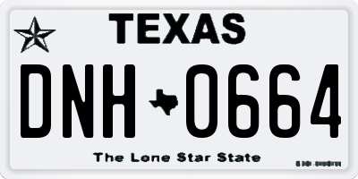 TX license plate DNH0664