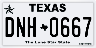TX license plate DNH0667