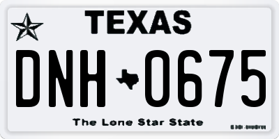 TX license plate DNH0675