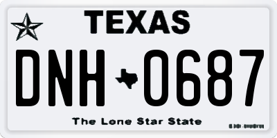 TX license plate DNH0687