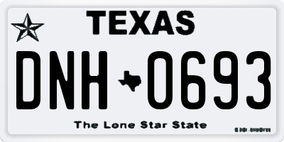 TX license plate DNH0693