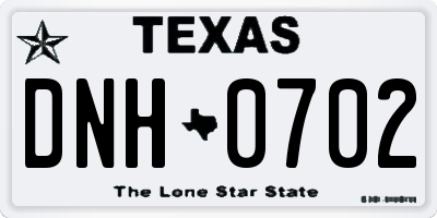 TX license plate DNH0702