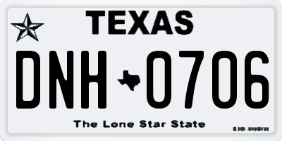 TX license plate DNH0706
