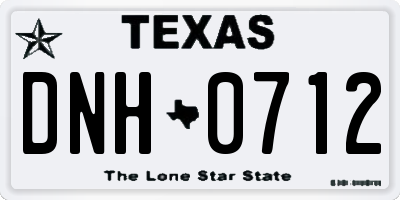 TX license plate DNH0712