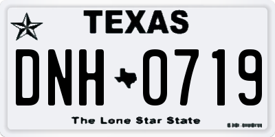 TX license plate DNH0719