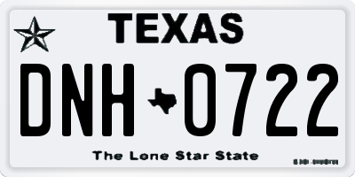 TX license plate DNH0722