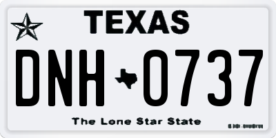 TX license plate DNH0737