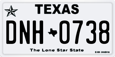 TX license plate DNH0738