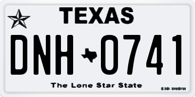 TX license plate DNH0741