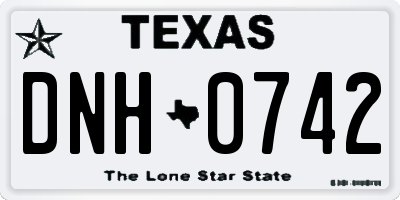 TX license plate DNH0742