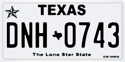 TX license plate DNH0743