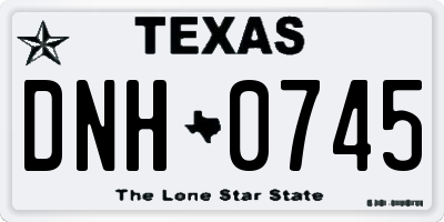 TX license plate DNH0745