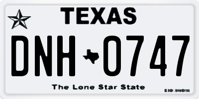 TX license plate DNH0747