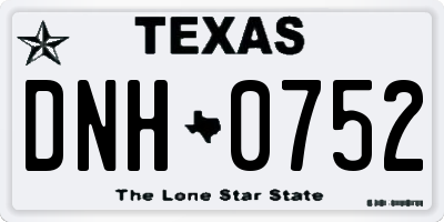 TX license plate DNH0752