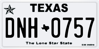 TX license plate DNH0757