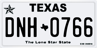 TX license plate DNH0766