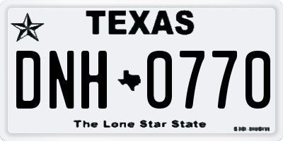 TX license plate DNH0770