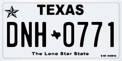 TX license plate DNH0771