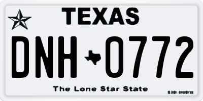 TX license plate DNH0772