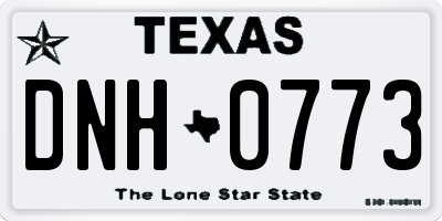 TX license plate DNH0773