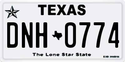 TX license plate DNH0774