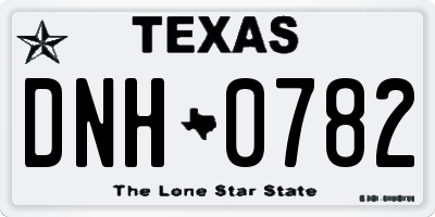 TX license plate DNH0782