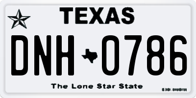 TX license plate DNH0786