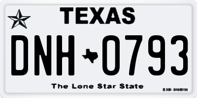 TX license plate DNH0793