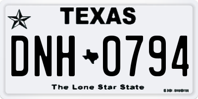 TX license plate DNH0794