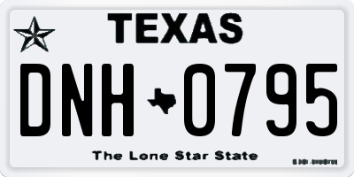 TX license plate DNH0795