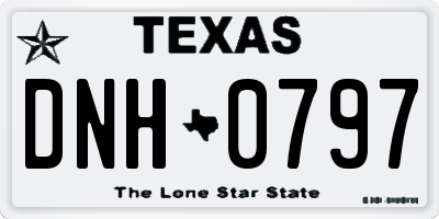TX license plate DNH0797