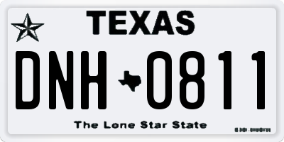 TX license plate DNH0811