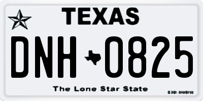 TX license plate DNH0825