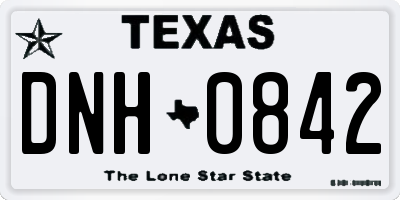 TX license plate DNH0842