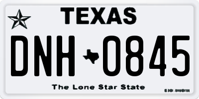 TX license plate DNH0845