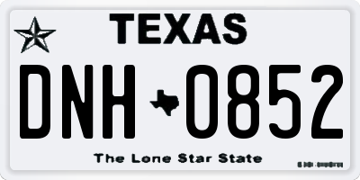 TX license plate DNH0852