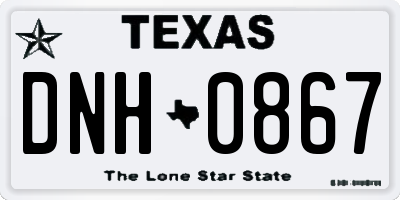 TX license plate DNH0867