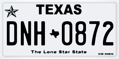 TX license plate DNH0872