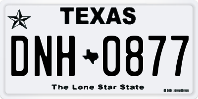 TX license plate DNH0877