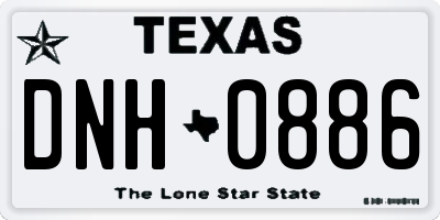 TX license plate DNH0886