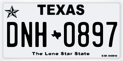 TX license plate DNH0897